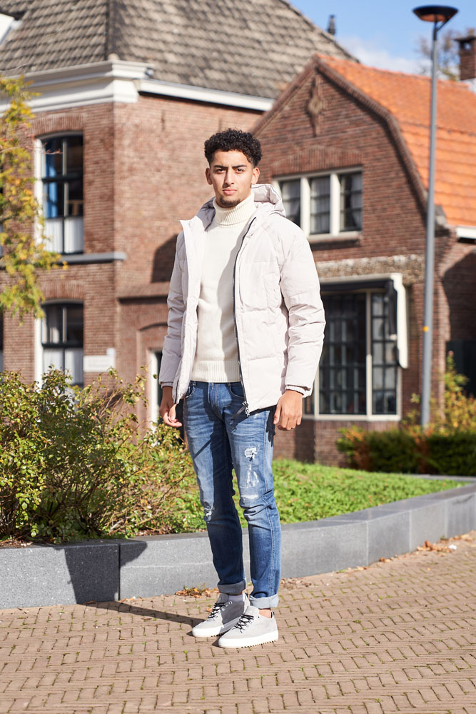 Ma.strum Jacket-Coat Beige down jacket shop | Hans voortman