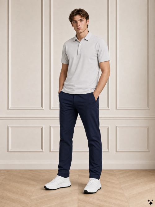 Valenza SUPIMA TAPERED TROUSER 1100 42 NAVY foto 4