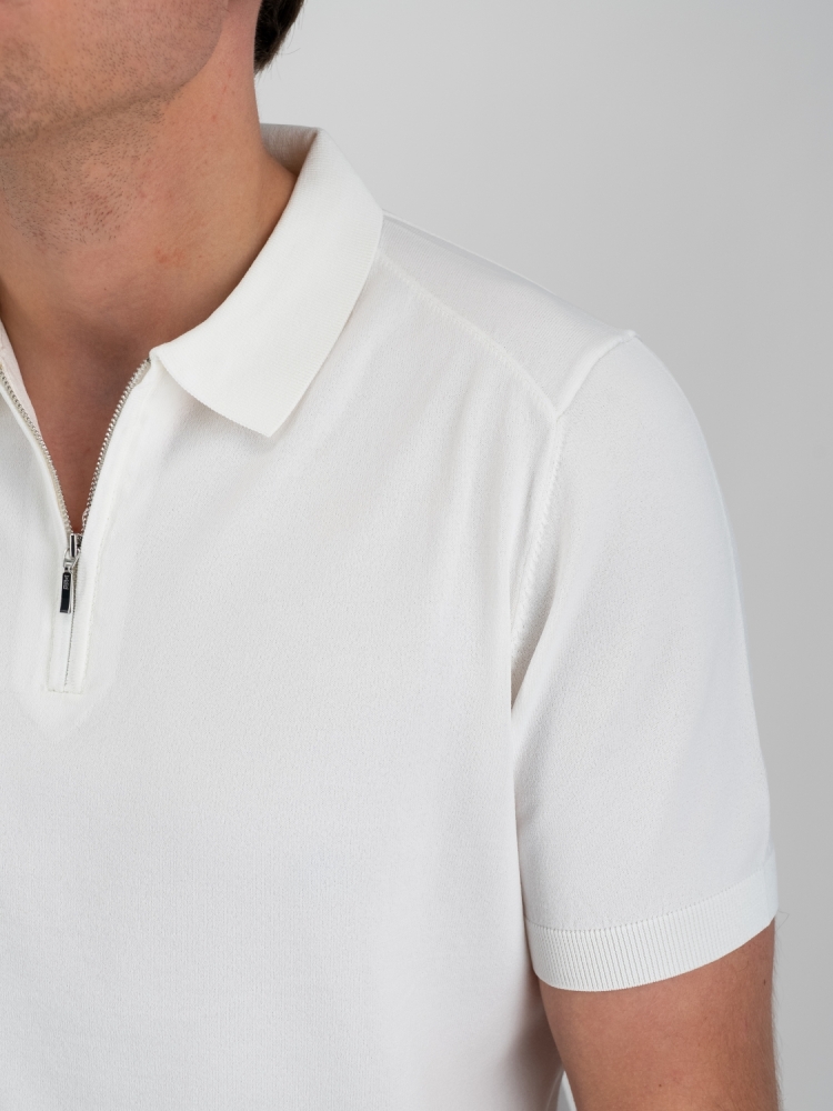 Valentoni Trevi polo zip Ecru