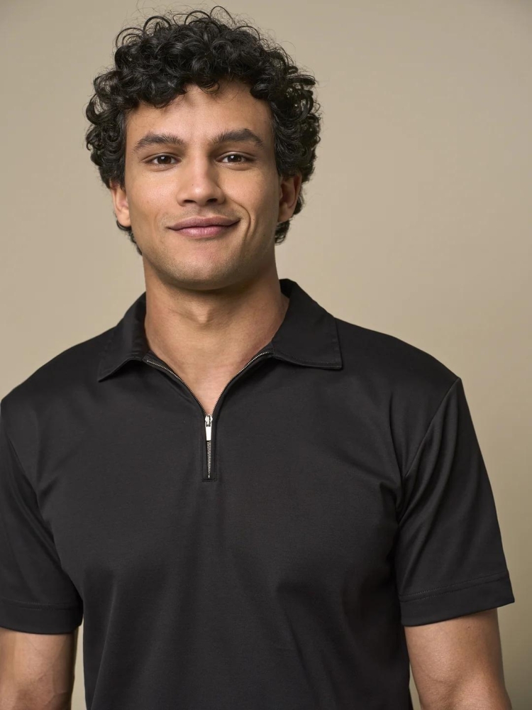 Valenza SUPIMA POLO ZIP 1049 48 BLACK