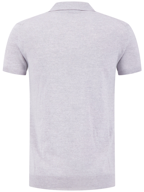 Aurelien BUTTONLESS RIBBED POLO SHIRT LIGHT GREY foto 2