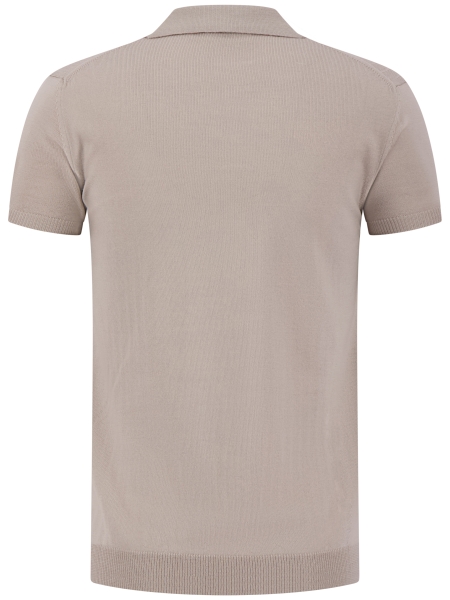 Aurelien BUTTONLESS RIBBED POLO SHIRT GREIGE
