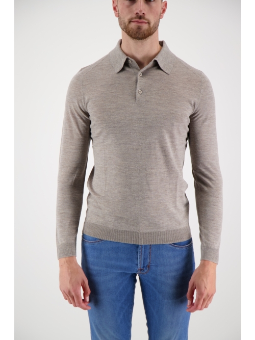 Valentoni Pisa Polo Long sleeve Stone foto 6