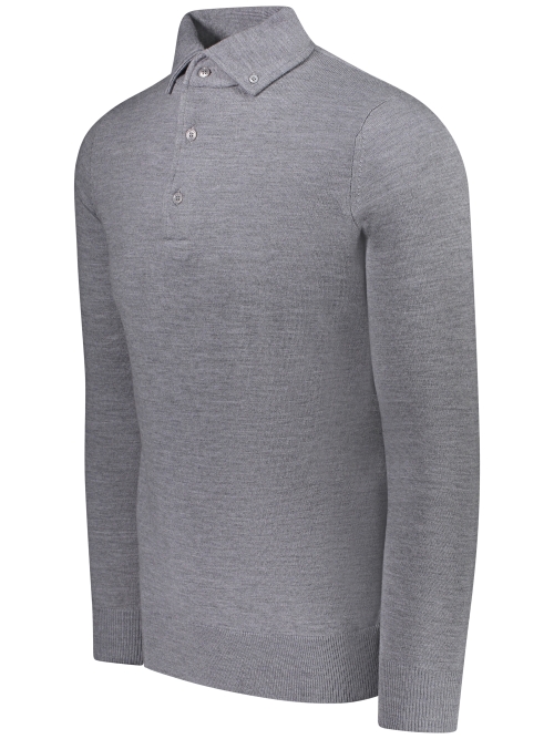 Valentoni Polo lm button down 803 mid grey foto 4