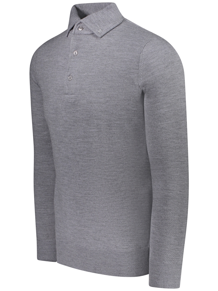 Valentoni Polo lm button down 803 mid grey