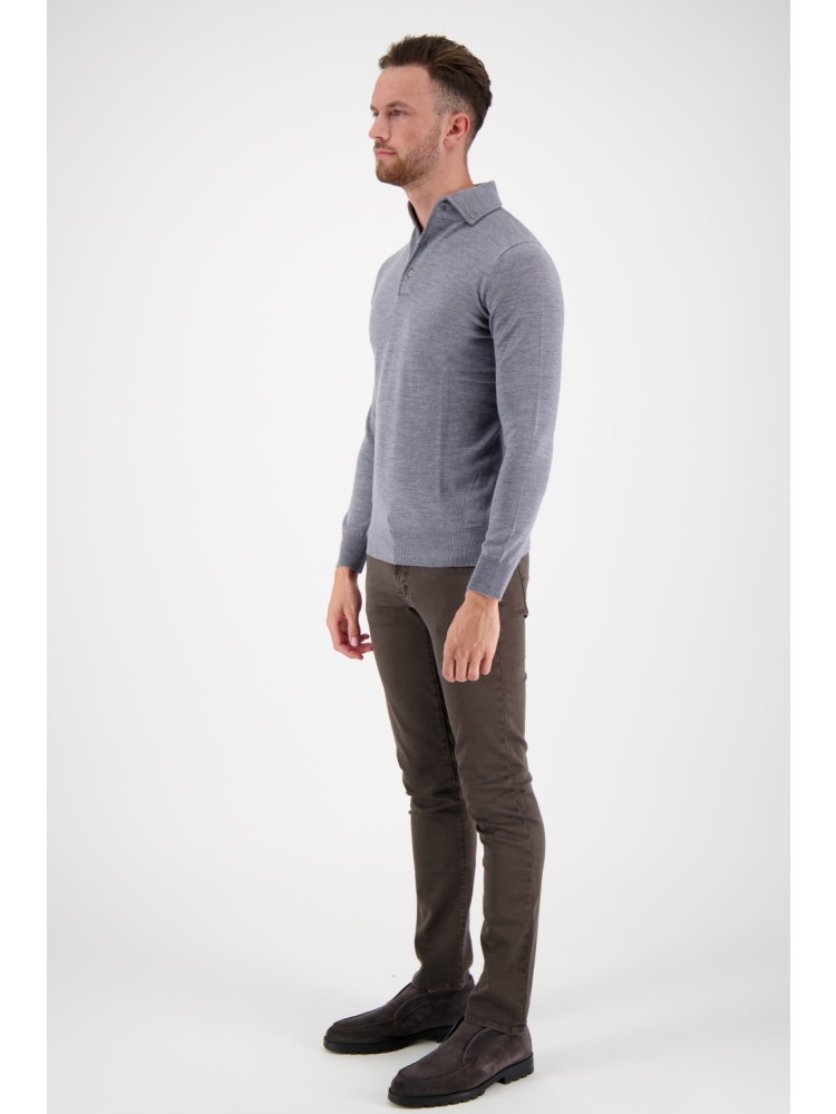 Valentoni Polo lm button down 803 mid grey