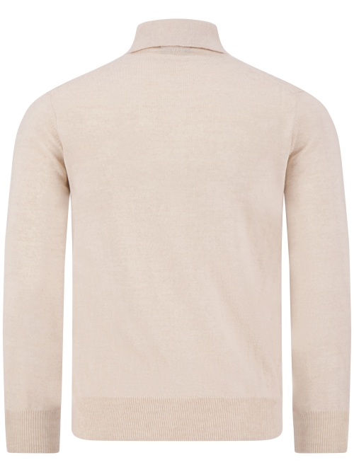 Aurelien RIBBED ZIPPER POLO LIGHT BEIGE foto 3