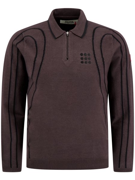 TNO INNERSPACE LONG SLEEVE POLO BROWN M./BLACK
