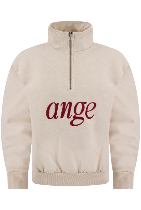 Ange Projects AW-039 ZIPPED ROLL-NECK OATMEAL