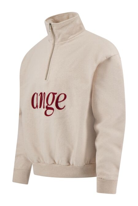 Ange Projects AW-039 ZIPPED ROLL-NECK OATMEAL