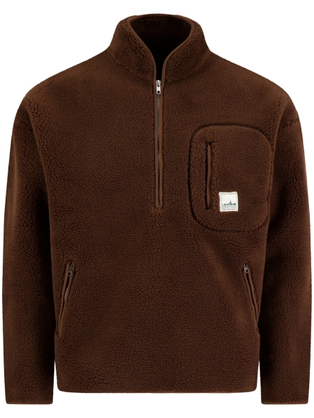 Ange Projects AW-045 FLEECE H.ZIP BROWN