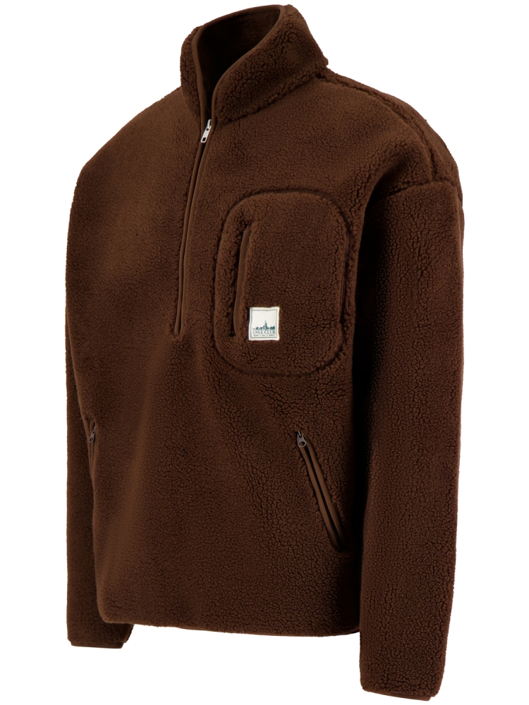 Ange Projects AW-045 FLEECE H.ZIP BROWN