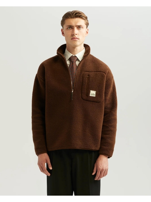 Ange Projects AW-045 FLEECE H.ZIP BROWN foto 4