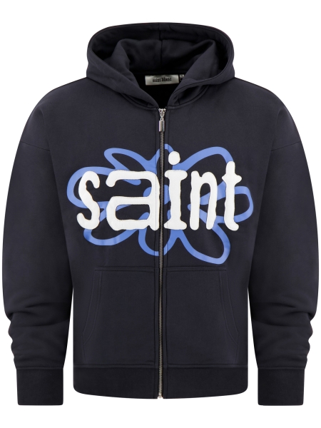 Saint Blanc FLOWER PATCH ZIPPER BLACK