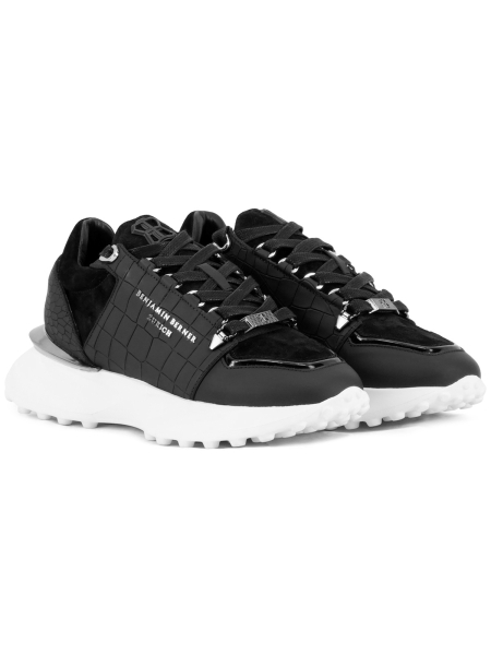 Benjamin Berner BNJ0181 ALLIGATOR EFFECT SUEDE BLACK Benjamin Berner BNJ0181 ALLIGATOR EFFECT SUEDE BLACK