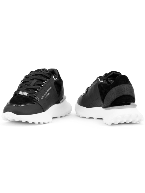 Benjamin Berner BNJ0181 ALLIGATOR EFFECT SUEDE BLACK foto 6