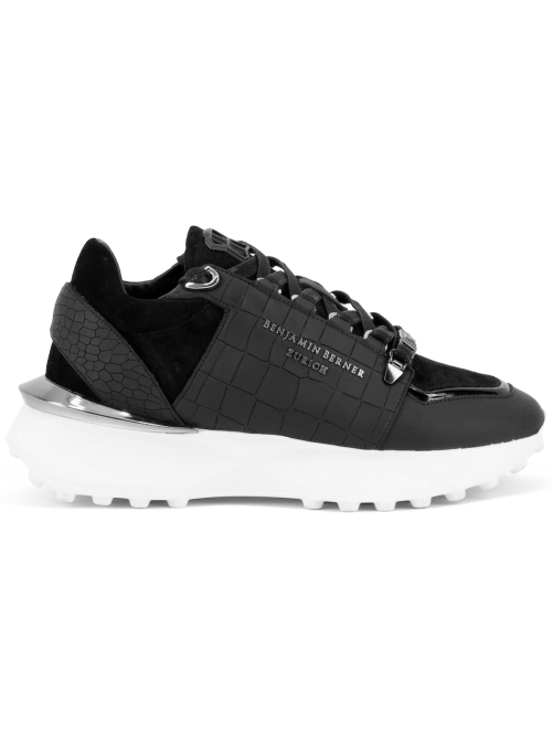 Benjamin Berner BNJ0181 ALLIGATOR EFFECT SUEDE BLACK foto 7