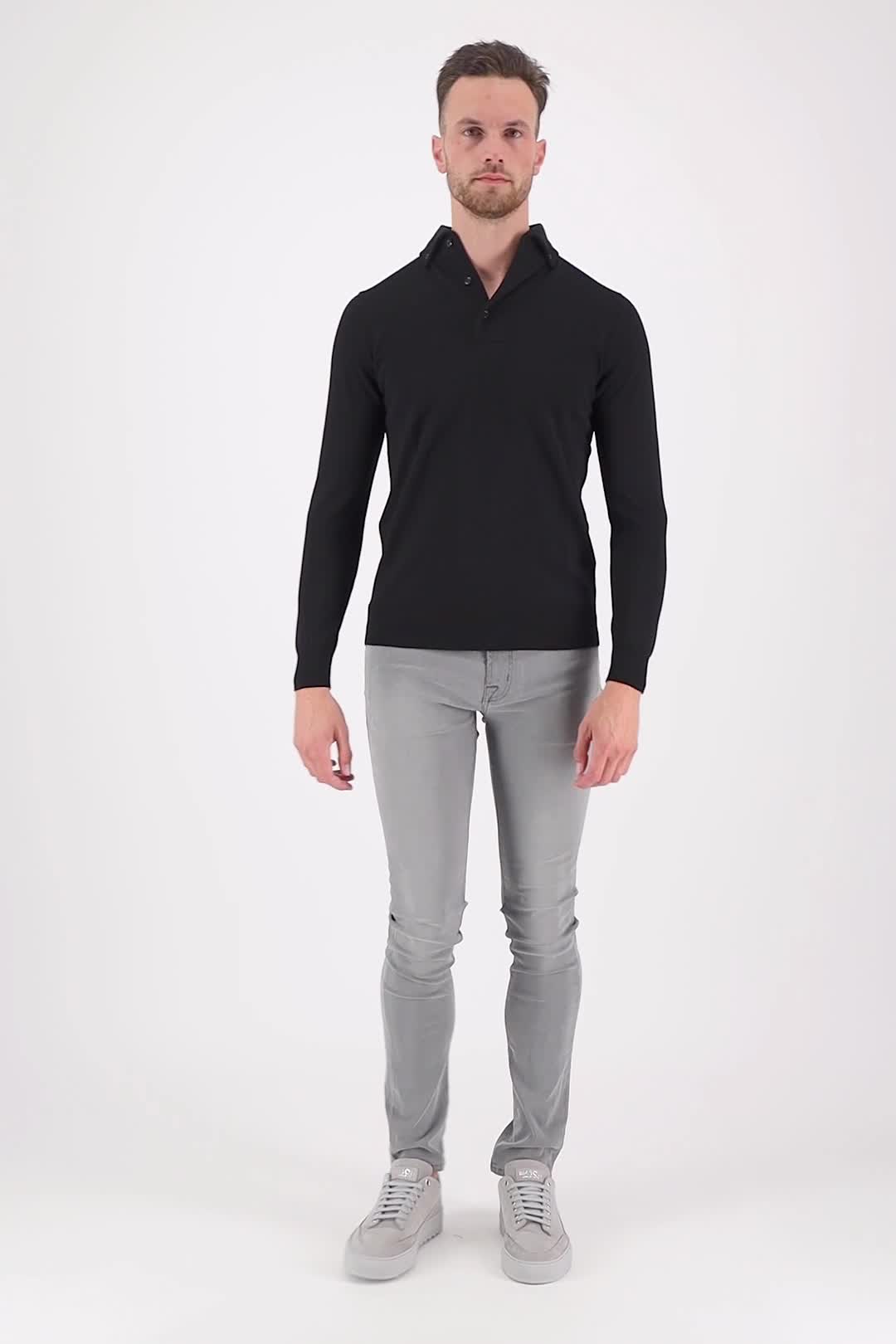 Valentoni Polo lm button down 836 black video