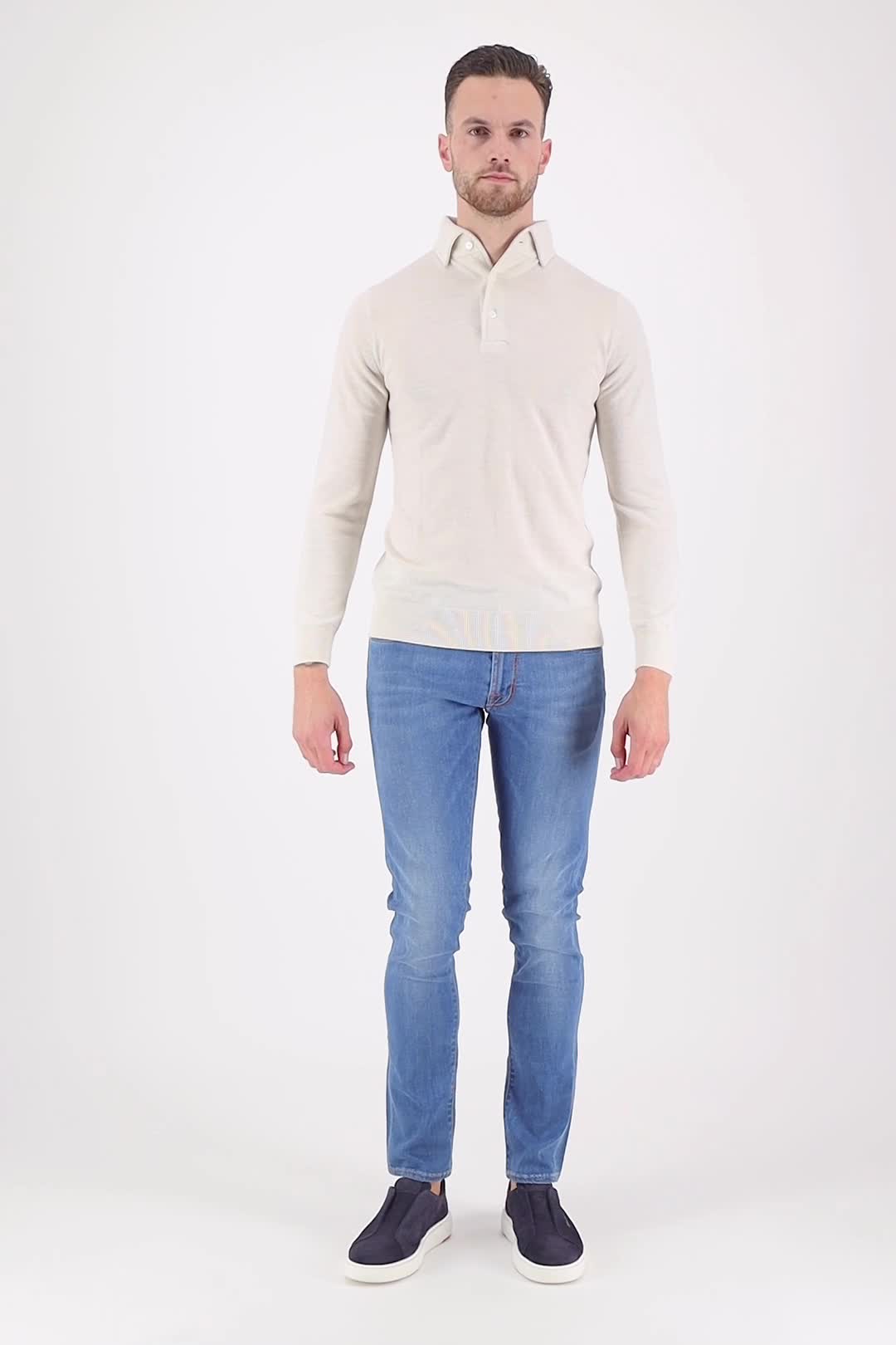 Valentoni Polo lm button down 846 offwhite video