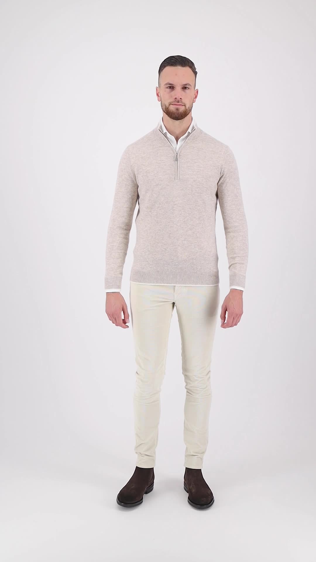 Valentoni TOM HALF ZIP PORRIDGE/CREAM video